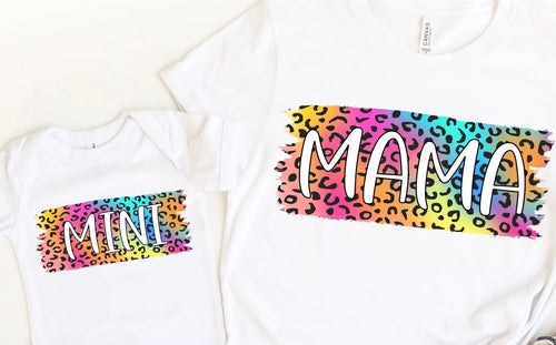 Rainbow Leopard Mama & Mini Set
