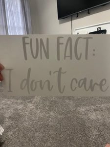 Fun Fact I Don't Care Graphic Tee