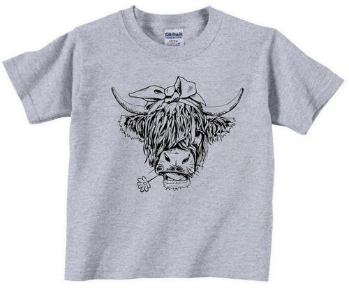 Highland Cow (Girl) Screen Print Toddler/Youth Tee