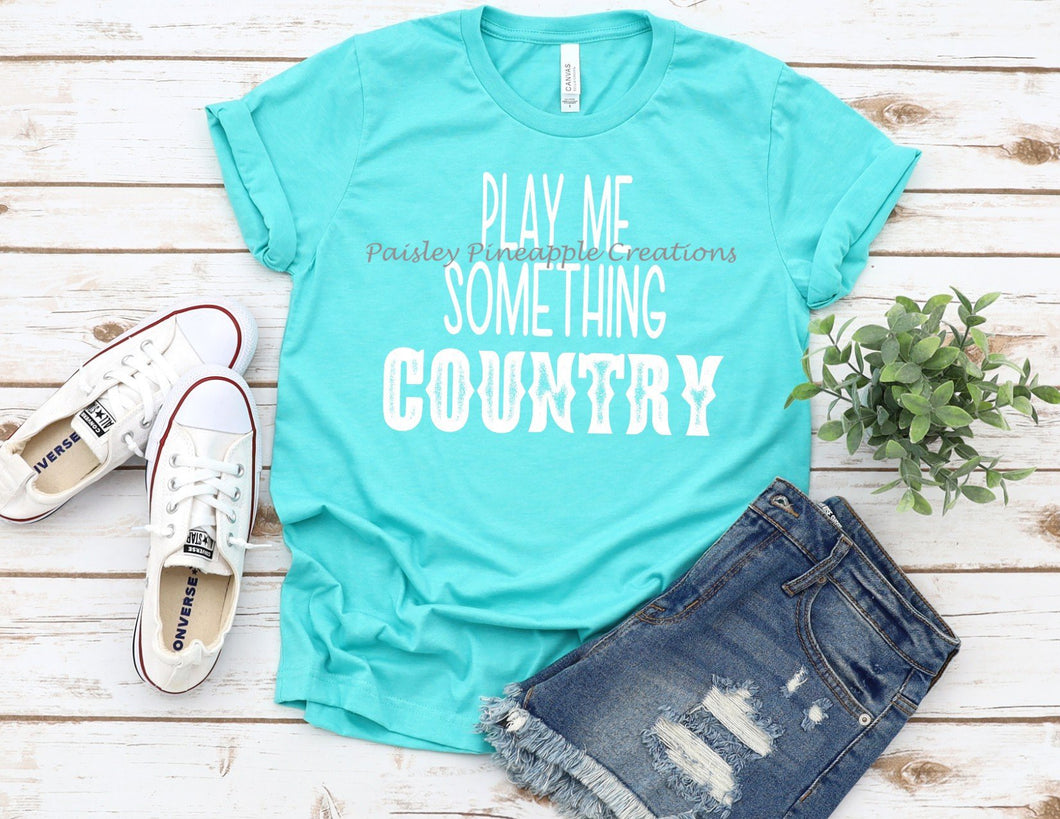 Play Me Something Country Adult Screen Print Shirt