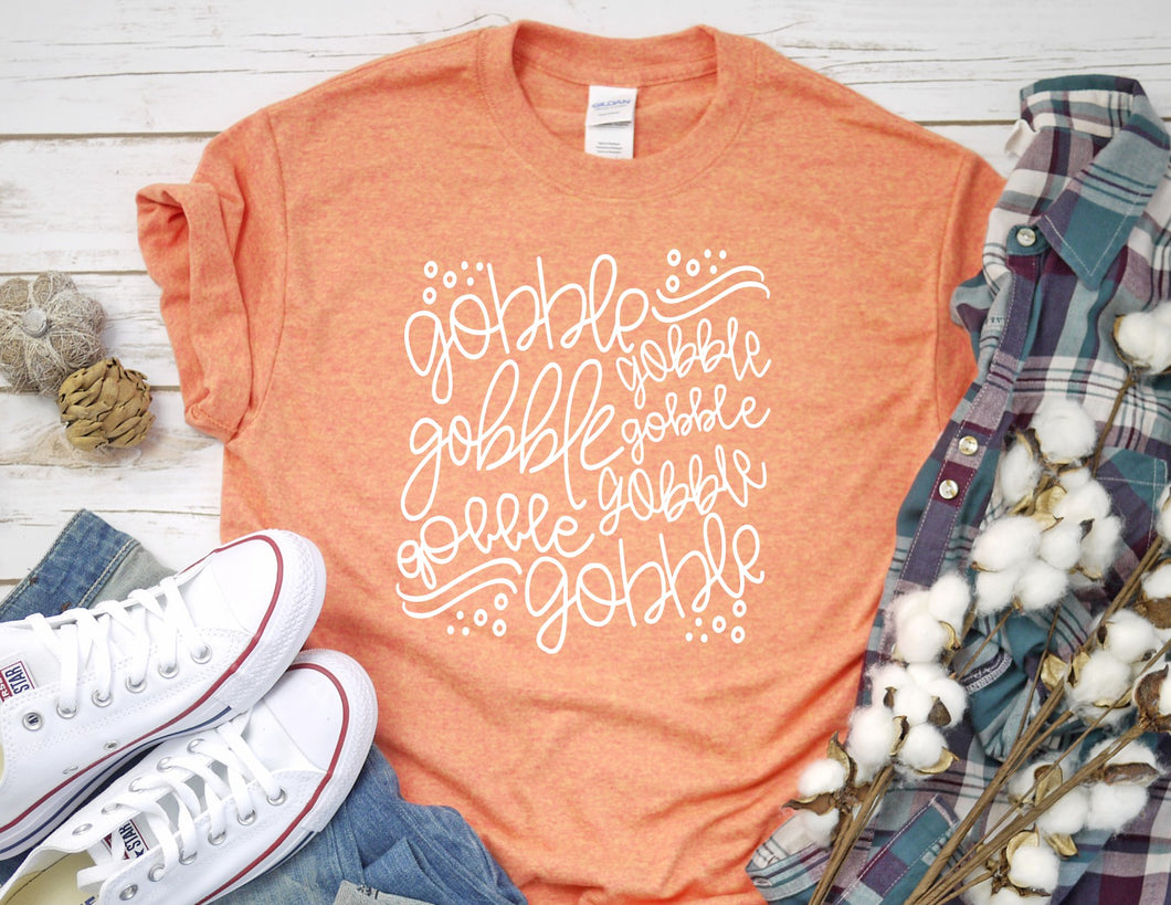 Gobble Gobble Gobble Adult Screen Print Shirt