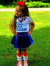 Load image into Gallery viewer, Shiny Pleather Skater Skirt (Red &amp; Blue)