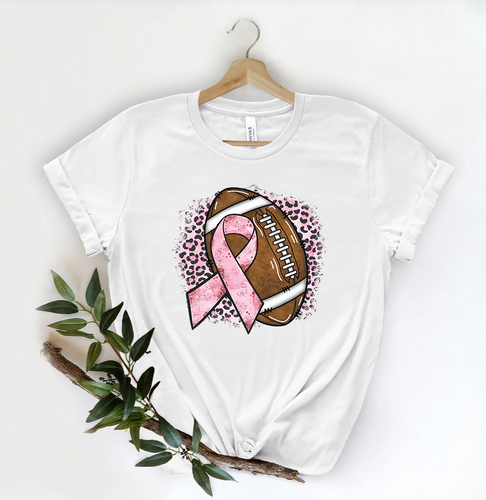 Pink Leopard Football Graphic Tee