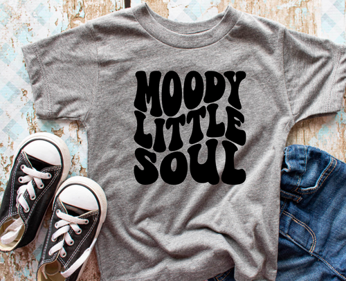 Moody Little Soul (Retro) Kids Tee