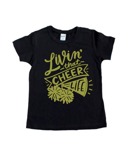 Livin That Cheer Life Kids Screen Print Shirt