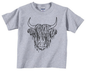Highland Cow (Boy) Screen Print Toddler/Youth Tee