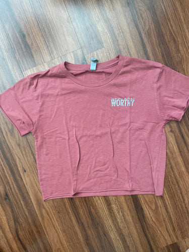 You Are Worthy Screen Print Crop Top