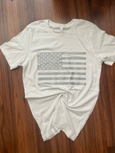 American Flag Screen Print Adult Shirt
