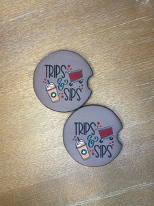 Trips & Sips Car Coasters