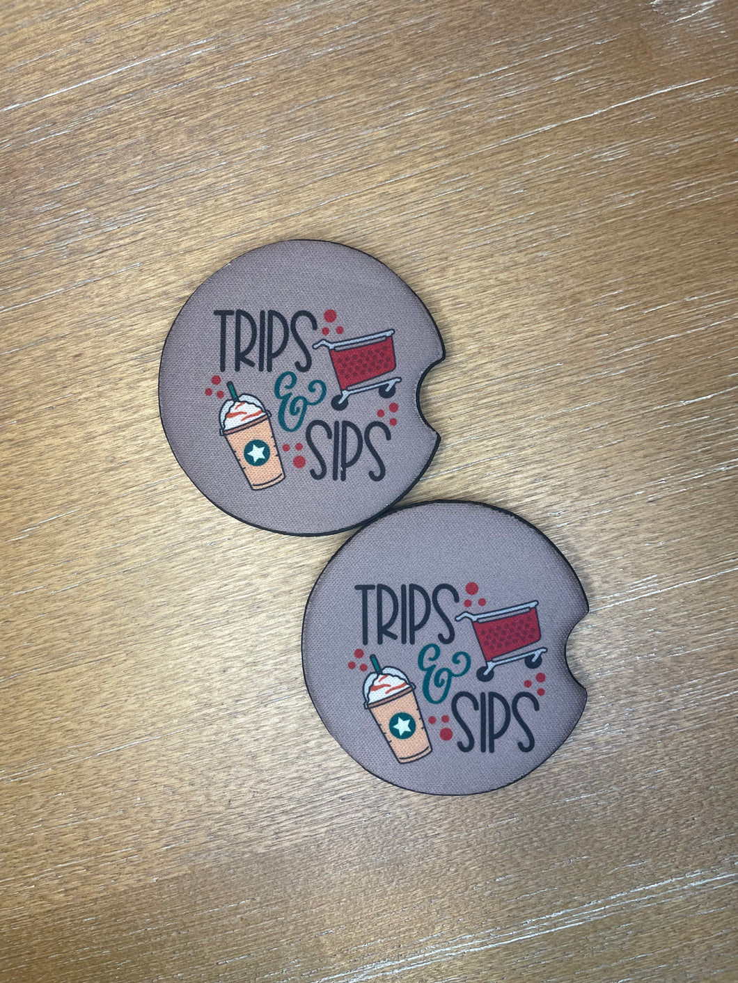 Trips & Sips Car Coasters