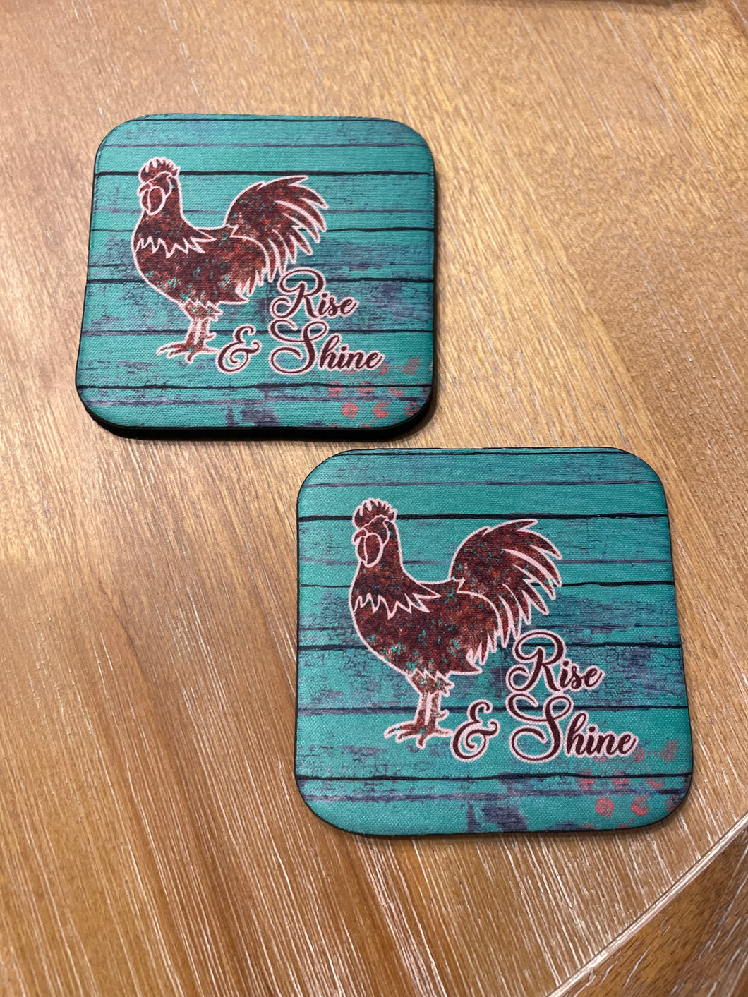 Rise & Shine (Rooster) House Coasters