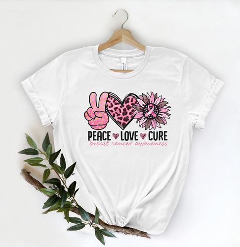 Peace Love Cure (Sunflower) Graphic Tee