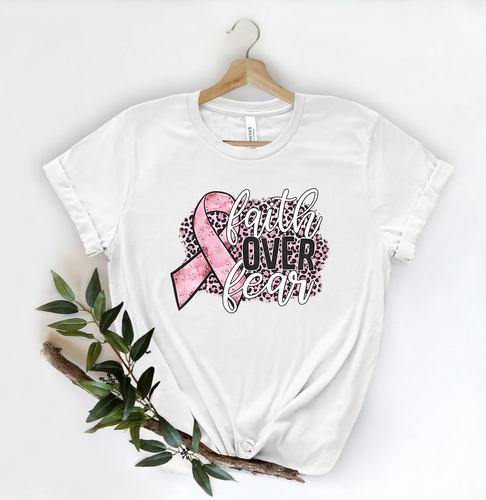 Faith Over Fear (Pink Leopard) Graphic Tee
