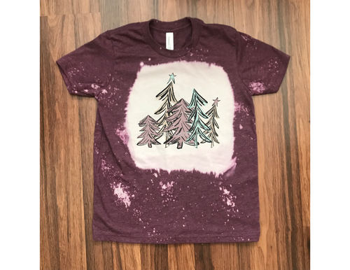 Mauve Christmas Trees Sublimation Shirt